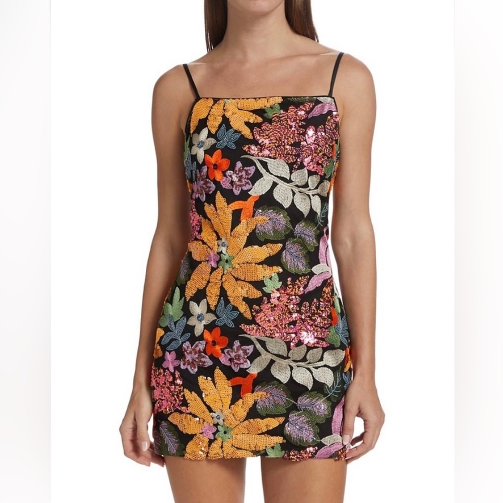 2X HOST PICK” Ramy Brook Sequined Floral Embroidered Dress. - Picture 5 of 14